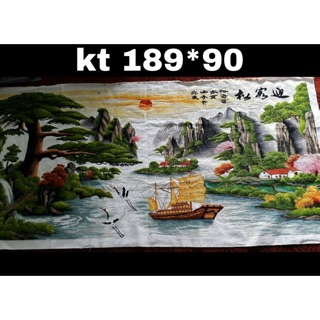 Tranh thêu thành phẩm phong cảnh thuận buồm xuôi gió 189x90cm