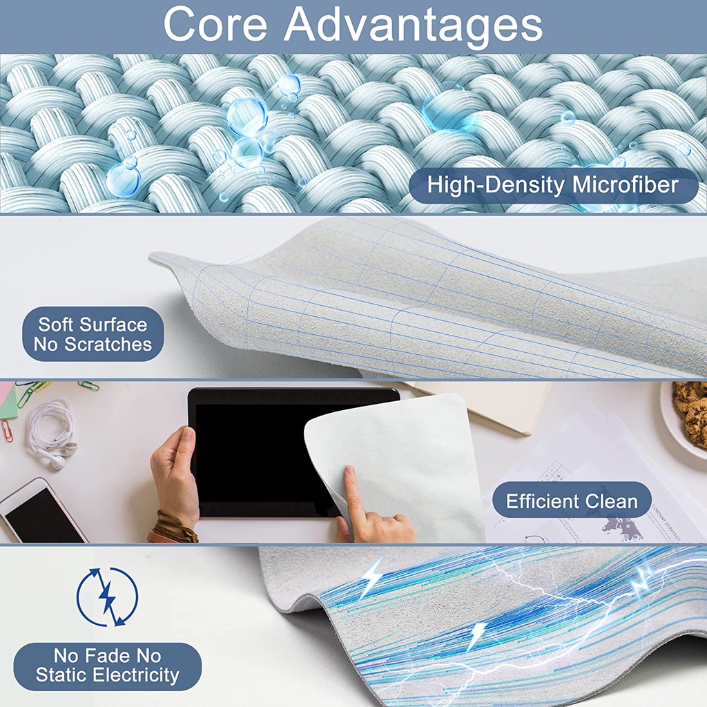 Vải Lau Đánh Bóng Màn Hình Điện Thoại/Máy Tính Bảng/Laptop Chất Liệu Vải Mềm Không Mài