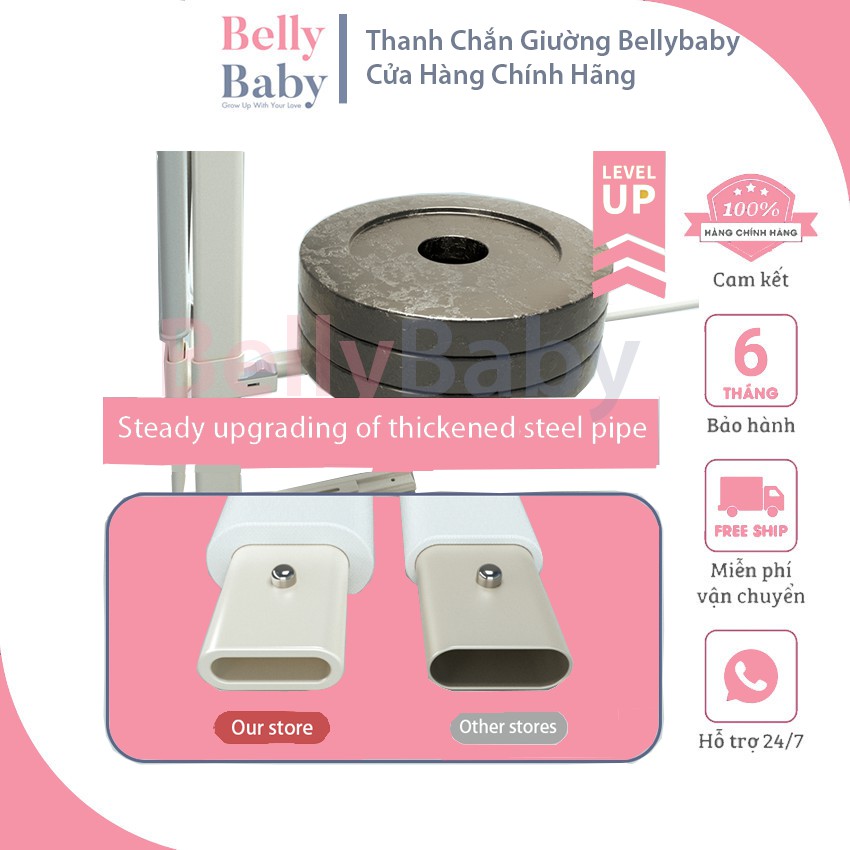 Thanh Chắn Giường BellyBaby - Mẫu Mới Nhất 2021 ( 1 Bộ 1 Thanh ) - An Toàn - Tiện Lợi - Chắc Chắn - Bellybaby