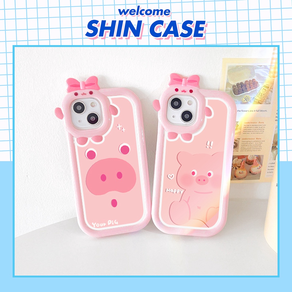 Ốp lưng iphone camera nơ Cute Pig 6/6plus/6s/6splus/7/7plus/8/8plus/x/xs/11/12/13/14/pro/max/promax/plus/shin/case