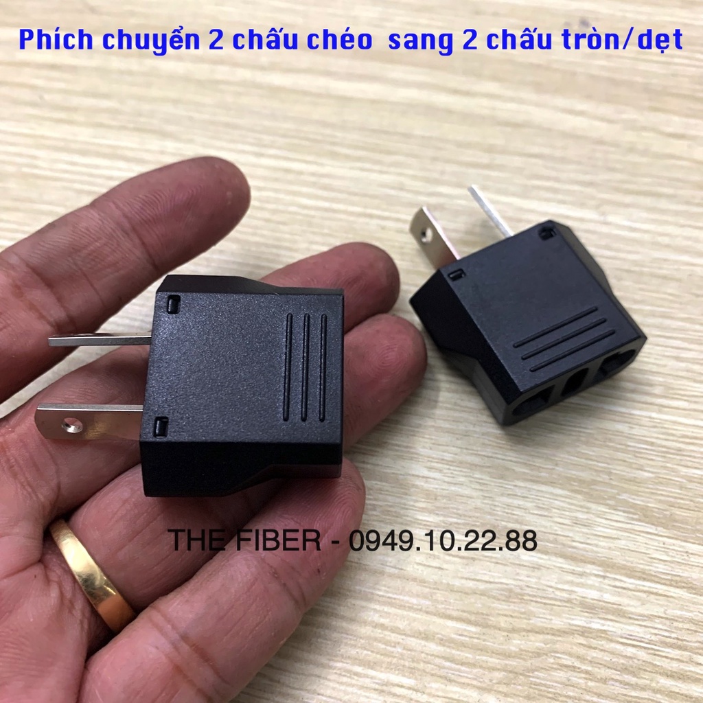 01 Cái Phích chuyển 2 chấu chéo trung quốc sang 2 chấu tròn/dẹt