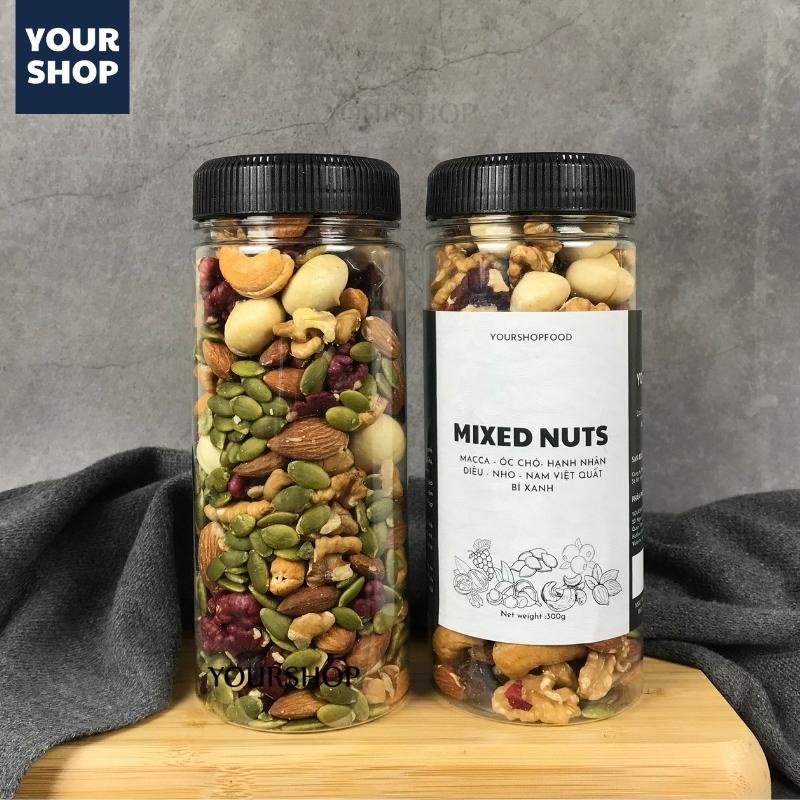 Hạt Mix Dinh Dưỡng Granola 8 loại hạt, ngũ cốc bà bầu gồm macca, óc chó, hạnh nhân, điều, bí xanh, nho, việt quất