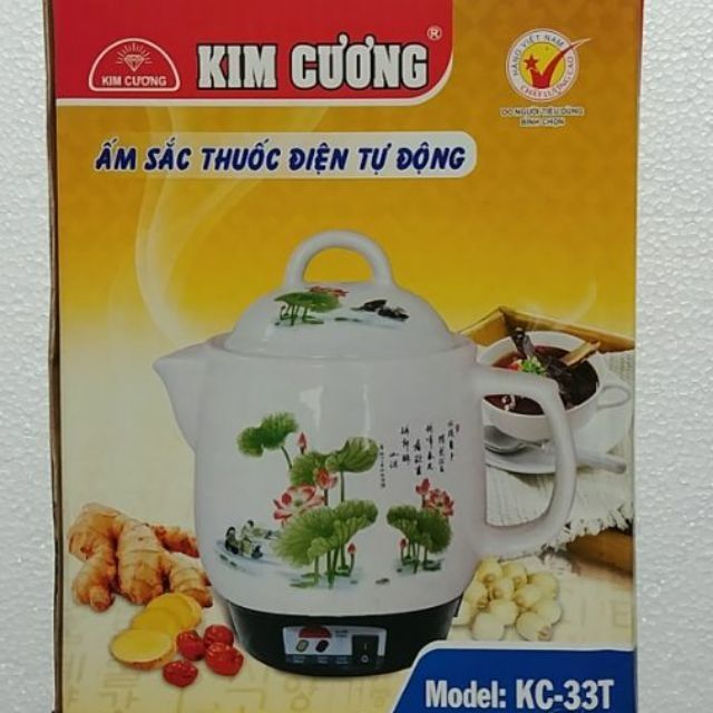 [MUA 2 CÁI TRỞ LÊN SẼ CÓ 1 PHẦN QUÀ] ẤM SẮC THUỐC TỰ ĐỘNG 3L3 KIM CƯƠNG KC-33T