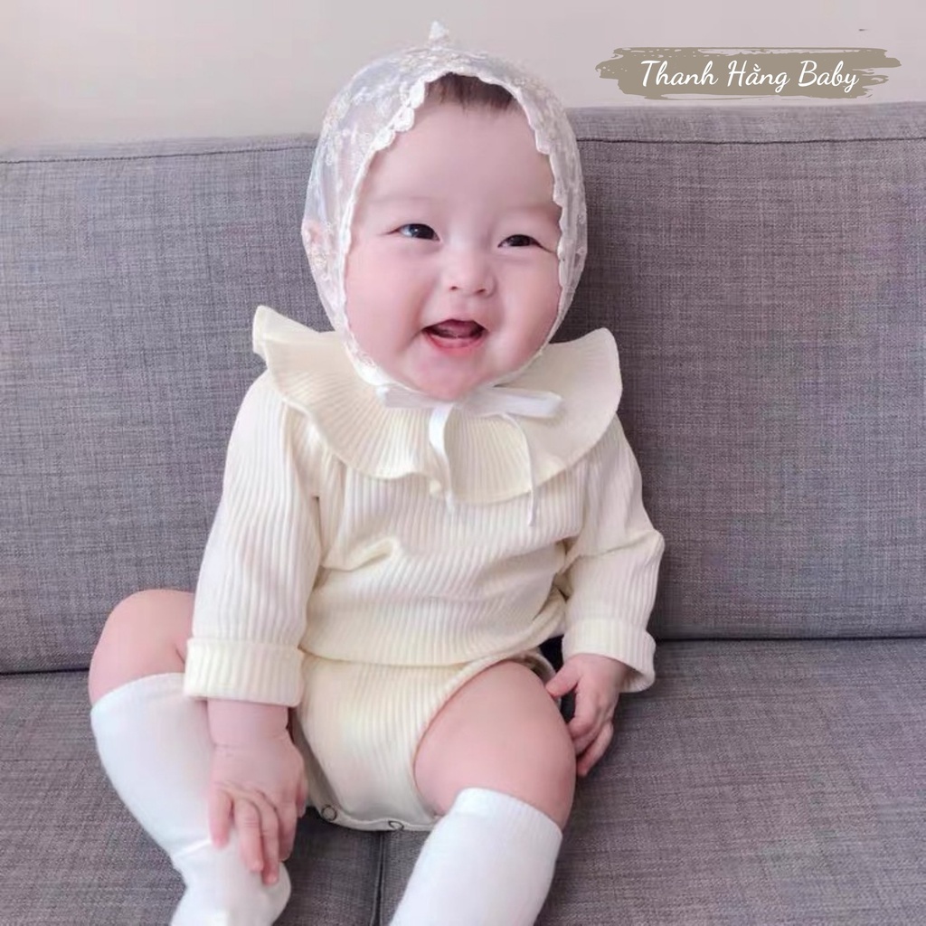 Bodysuit dài tay cho bé trai bé gái cotton hàn gân tăm mềm mịn Thanh hằng baby 3 - 13 kg