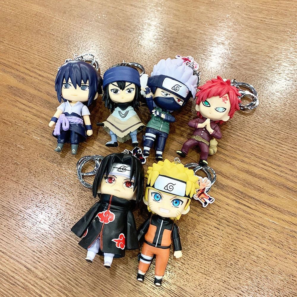 Móc khóa bằng pvc hình búp bê uchiha itachi sasuke ninja trong naruto aaron1