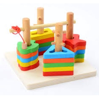 Thả hình kết hợp câu cá - đồ chơi gỗ thông minh
