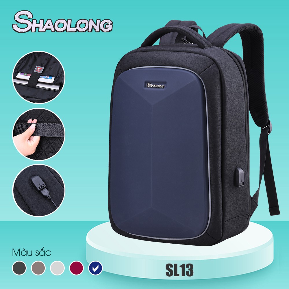 Balo nam nữ công sở balo unisex chống trộm chống thấm nước ngăn laptop 15 inch có cổng sạc USB tiện lợi SHAOLONG SL13 #8