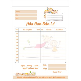 Cuốn hóa đơn siêu kute in theo yêu cầu khổ a6