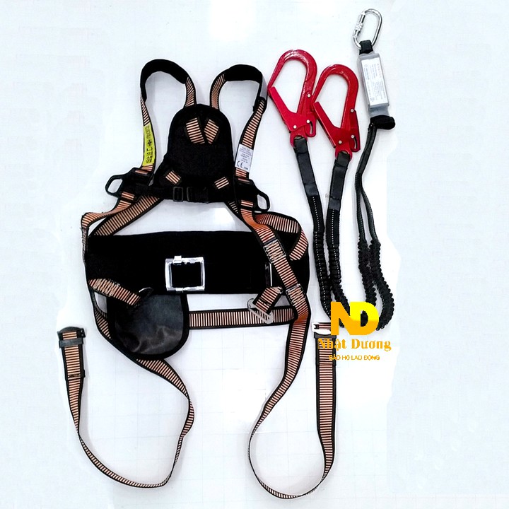 Dây đai an toàn lao động toàn thân 2 móc đệm eo HPBEN33G dây đàn hồi chống tĩnh điện - Nsafe
