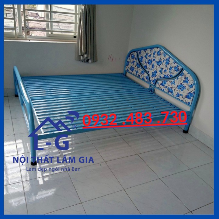 Giường sắt đơn ống tròn sơn tĩnh điện giá tốt ngang 80x2m