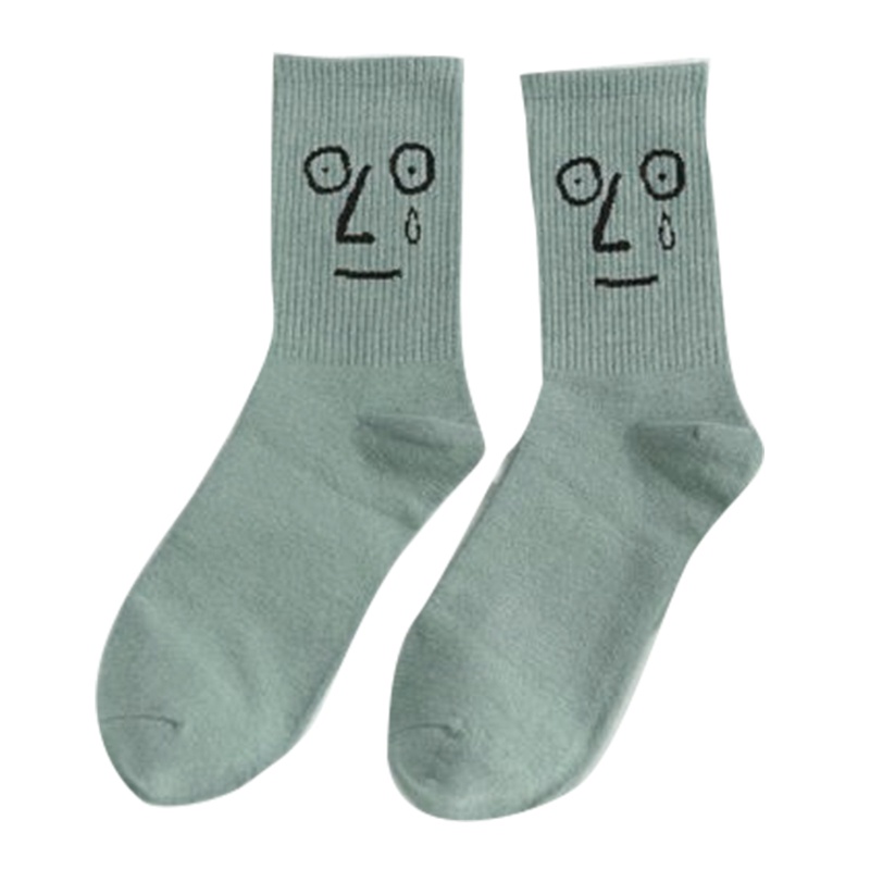 Vớ Cotton Màu Trơn In Họa Tiết Hoạt Hình Vui Nhộn Phong Cách Harajuku Hip Hop Hàn Quốc Cho Nam Và Nữ