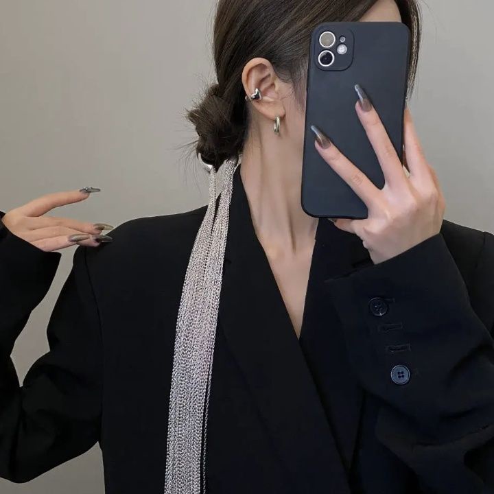 Băng Đô Cài Tóc Đuôi Ngựa Phối Tua Rua Phong Cách Thời Trang Pháp Sang Trọng