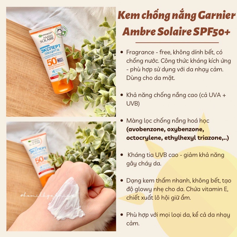 Kem chống nắng Garnier Ambre Solaire SPF50+