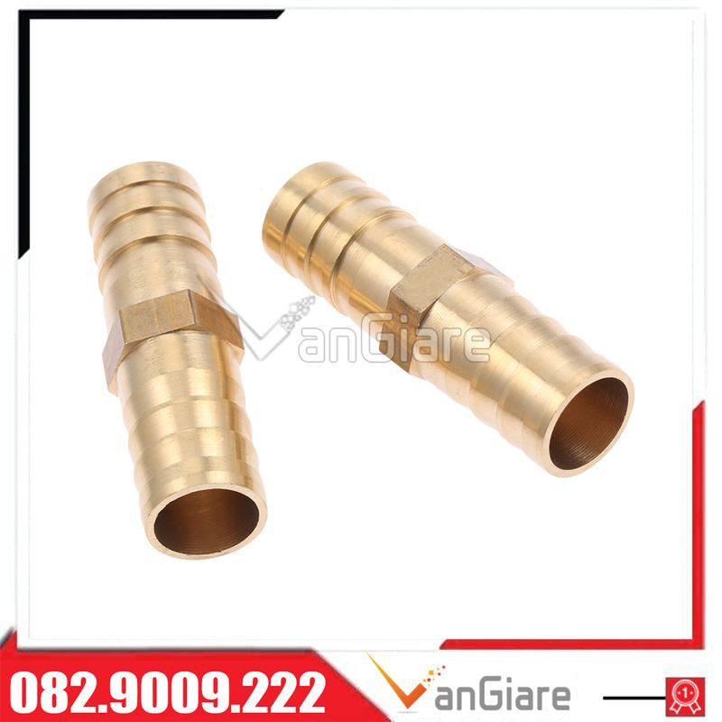 (Loại dầy) Nối thẳng 2 đầu đuôi chuột 6 8 10 12 16 18 20 (mm) đồng thau