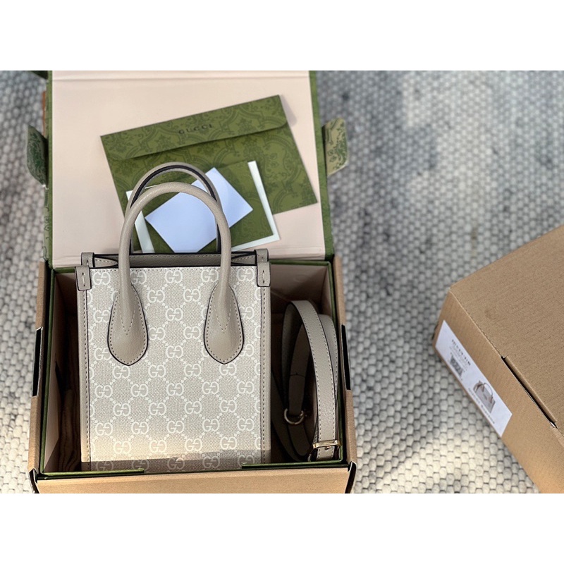 Túi xách nữ thương hiệu Gucci Mini Tote da thật cao cấp
