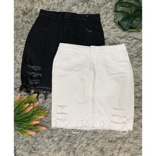 Chân váy kaki phối rách(có quần trong)