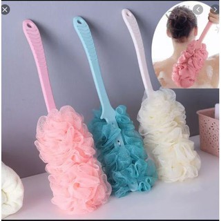 BÀN CHẢI CỌ LƯNG CÁN DÀI KÈM BÔNG TẮM TẠO BỌT TẨY TẾ BÀO CHẾT CỌ LƯNG SIÊU SẠCH - BÔNG TẮM CÓ CÁN CHÀ LƯNG KIÊM MASSAGE