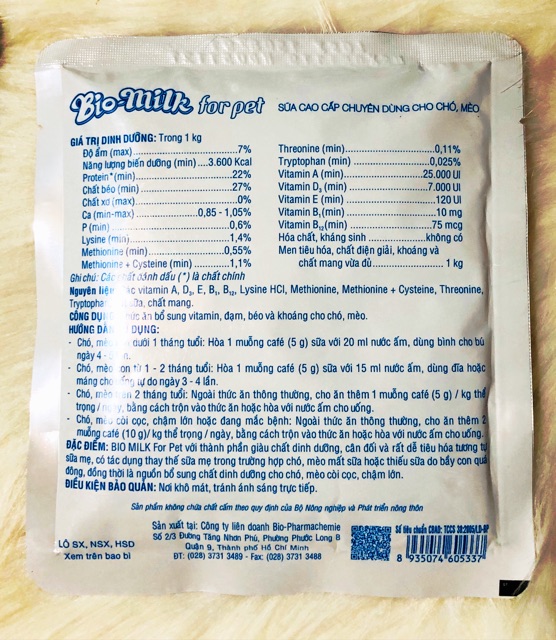 Combo Sữa bột Bio-milk và bình sữa cho chó mèo con