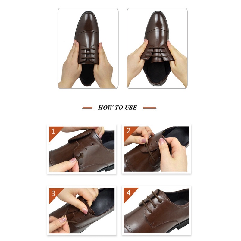 Set 12 Dây Giày Cao Su Silicone Co Giãn Phối Da Thời Trang Cho Nam