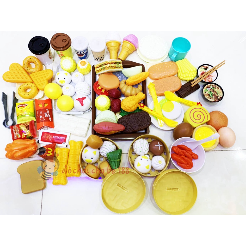Đồ chơi nấu ăn 19, 31, 86, 88, 102 chi tiết cho bé dimsum điểm tâm nhà bếp nấu ăn
