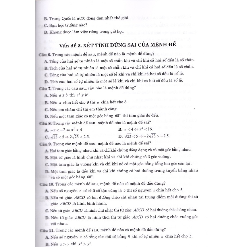 Sách - Câu hỏi và bài tập trắc nghiệm Toán 10 (Tái bản 1)