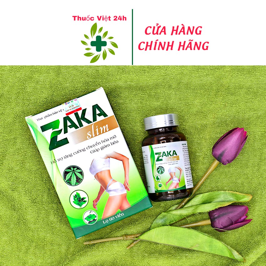 Viên Uống Giảm Cân Zaka Slim (Hộp 60 viên) - hỗ trợ giảm cân cho người béo lâu năm - thuocviet24h