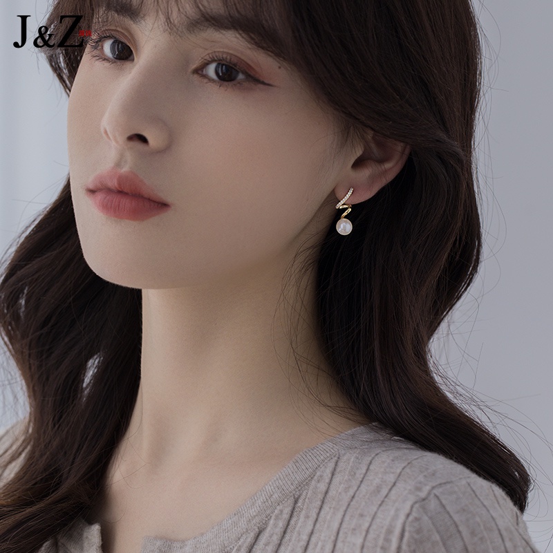 Bông Tai Mạ Bạc 2022 Đính Ngọc Trai Tự Nhiên Phong Cách Hàn Quốc