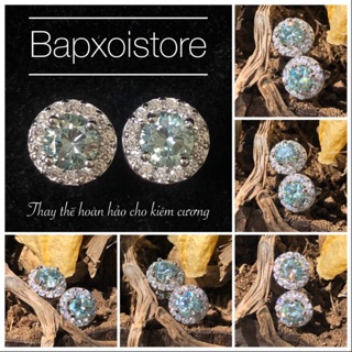 Moissanite-Bông tai Moissanite nhân tạo 4,0 ly bạc 925 mạ bạch kim