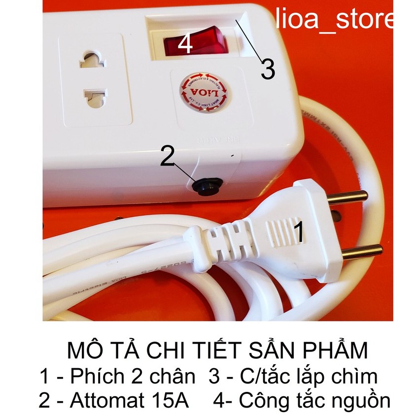 Ổ CẮM LiOA 4SS2.5-2- 15A .