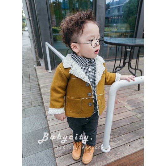 Áo khoác bé trai chất dạ ép