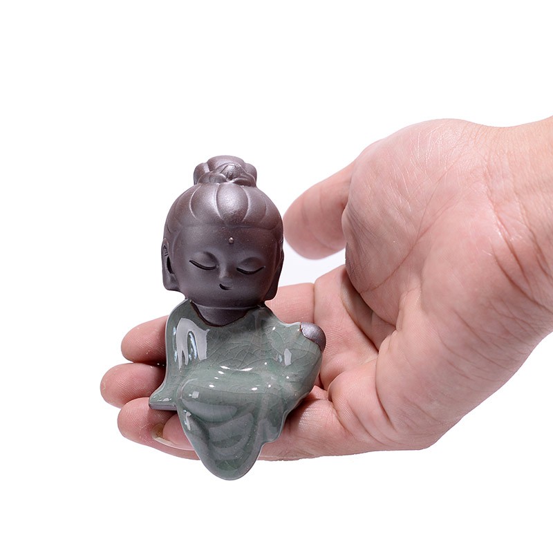 Tượng gốm men sứ Tam thánh tây phương mini nhiều mẫu, tượng gốm tử sa cao cấp trang trí khay trà, phong thủy