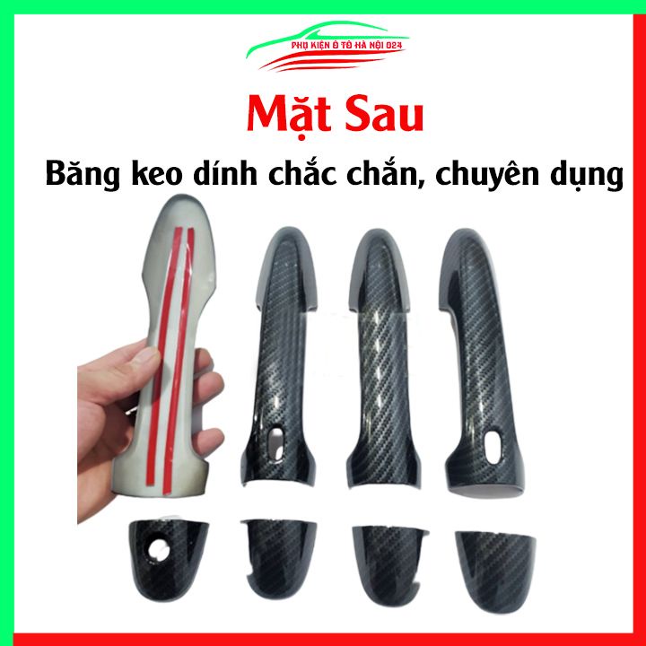 Ốp tay hõm Innova 2017-2023 vân Carbon chống trầy bảo vệ cửa xe ô tô