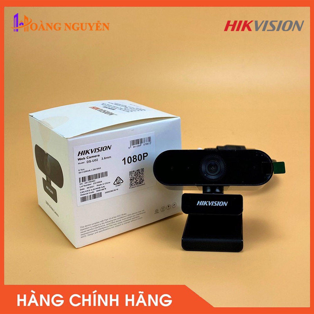 [NHÀ PHÂN PHỐI] Webcam Hikvision DS-U02 - Hình ảnh chất lượng cao, Micro tích hợp âm thanh rõ ràng, Kết nối USB 2.0