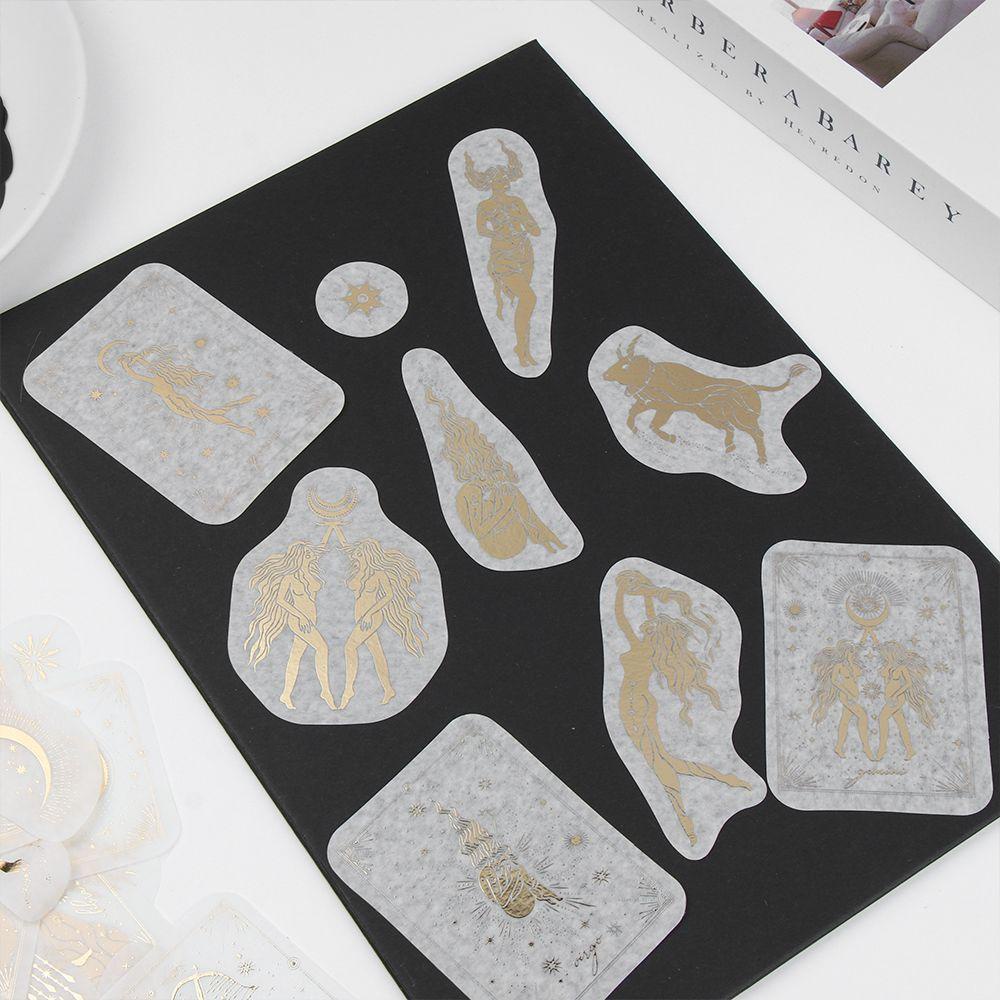 1 Bộ Sticker Dán Trang Trí Sổ Lưu Niệm Hình Mặt Trời Mặt Trăng