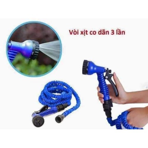 Bộ vòi xịt tăng áp giãn nở thông minh MAGIC HOSE 15m - xịt nước co giãn đa năng tiện dụng kéo dài.