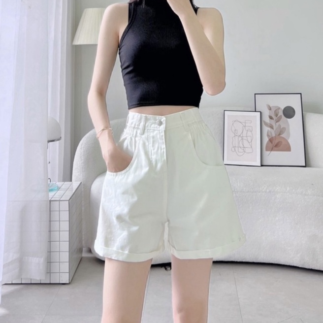 Quần short kaki nữ eo nhún thun có bigsize XXL cho chị em 70kg (Mã SJ1115)