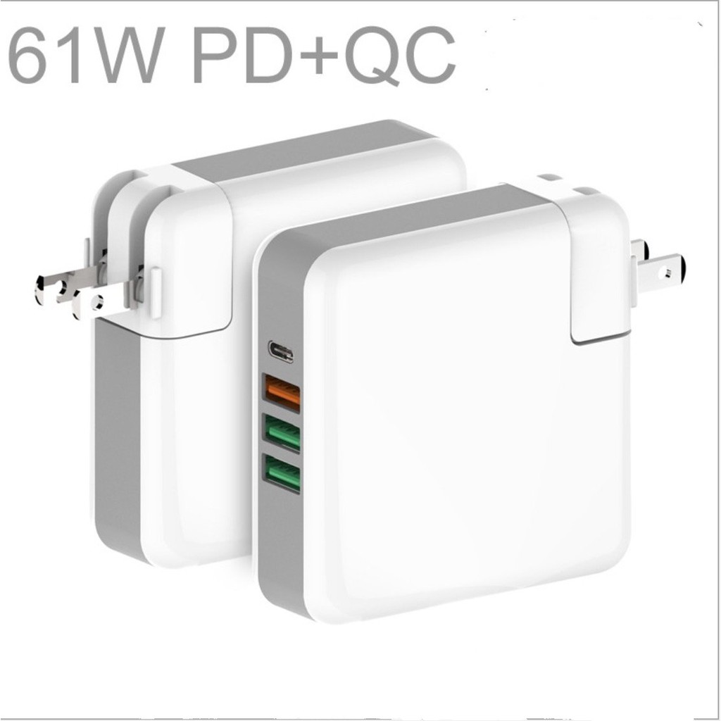 Sạc Đa Cổng Macbook 61W Multi-port Charger PD Type-C QC3.0 hỗ trợ sạc nhanh (Đạt chuẩn CE, RoHS) - HanruiOffical