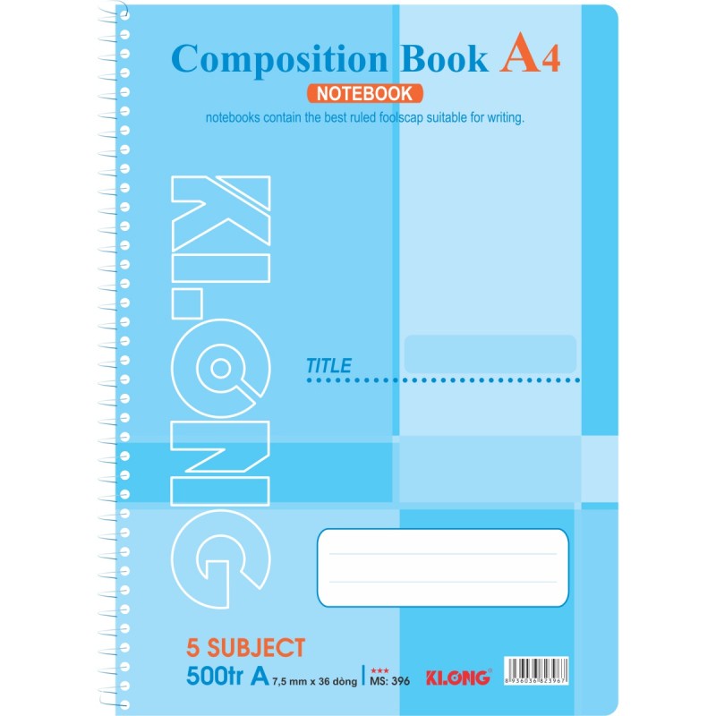 Sổ lò xo đơn A4 Klong 500 trang Ms396