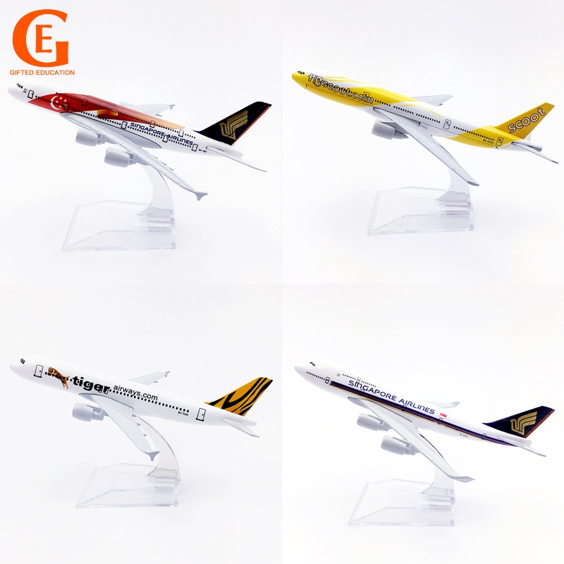 Singapore Airlines Boeing 747 777 Mẫu Máy Bay Tiger Air Airbus 320 Scoot 777 Diecast Hợp Kim Máy Bay