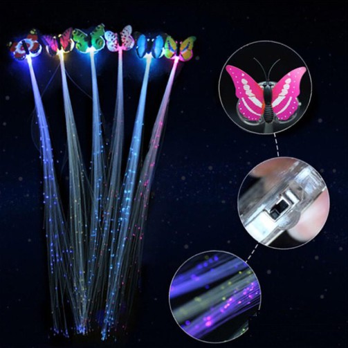 FOLLOW TẶNG 3KHÀNG CÓ SẴN Tóc Giả Có Đèn Led nhiều màu sắc bướm dạ quang sợi tóc giả flash cho béCÓ SẴNCHỌN MẪUFOL