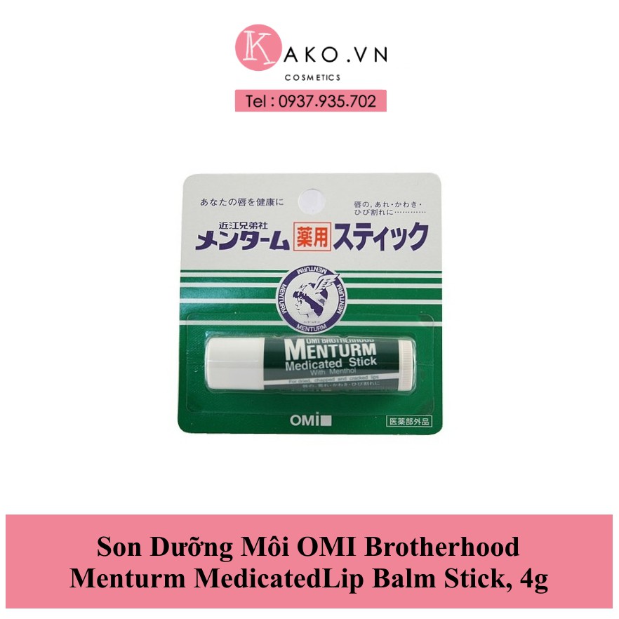 Son Dưỡng Môi OMI Brotherhood Menturm Medicated Lip Balm Stick, 4g