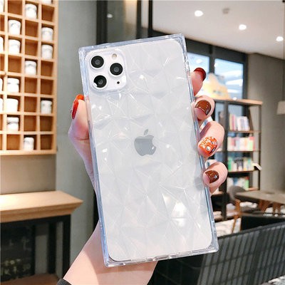 Ốp lưng vuông họa tiết vân kim cương dành cho iPhone 11 11pro 11pro max XsMax XS X 6 6S 7 8 Plus