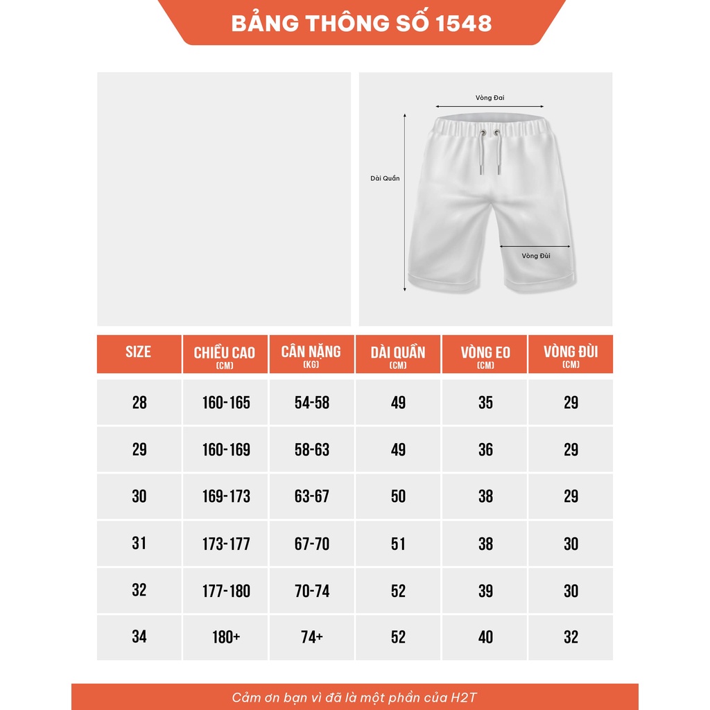 Quần Shorts Jeans Nam H2T Simwood Denim chất vải mềm mịn, độ co giãn cao, Form Slimfit Tôn Dáng 1548