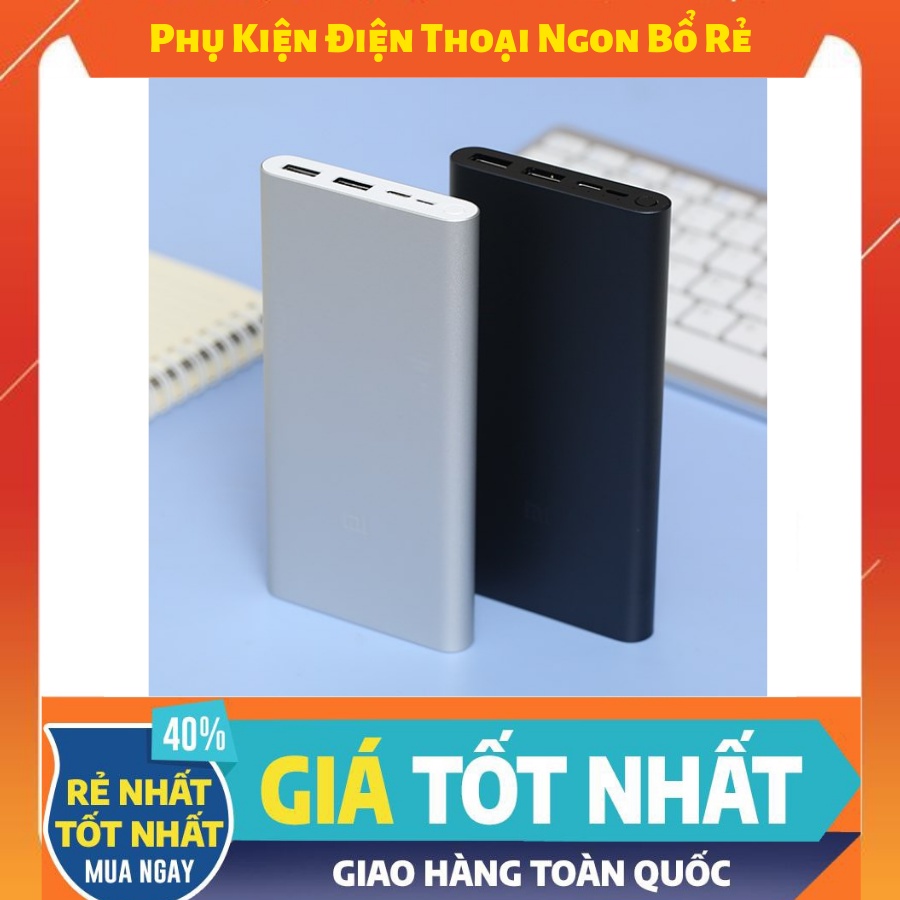 Pin sạc dự phòng 10000mAh Xiaomi gen 3,gen 2, hỗ trợ sạc nhanh,gồm 2 cổng usb