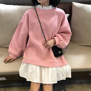 Áo pha váy nỉ bông