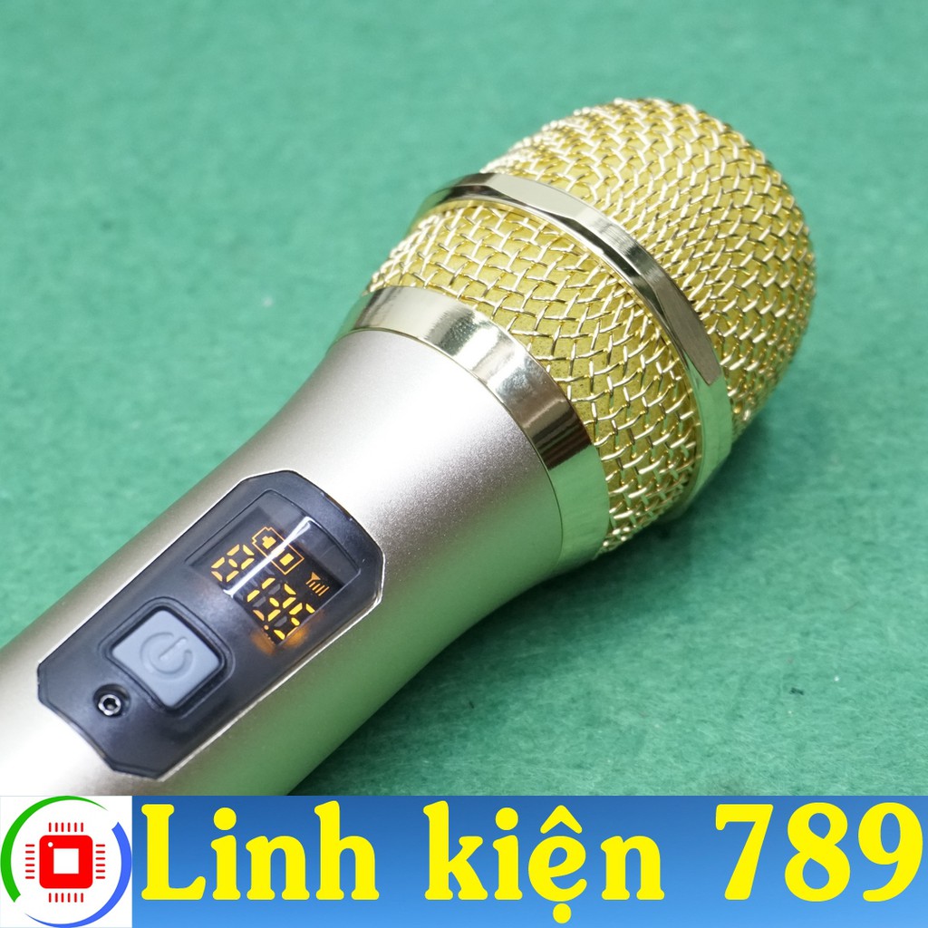Micro không dây UHF màu vàng chạy 1 pin 18650