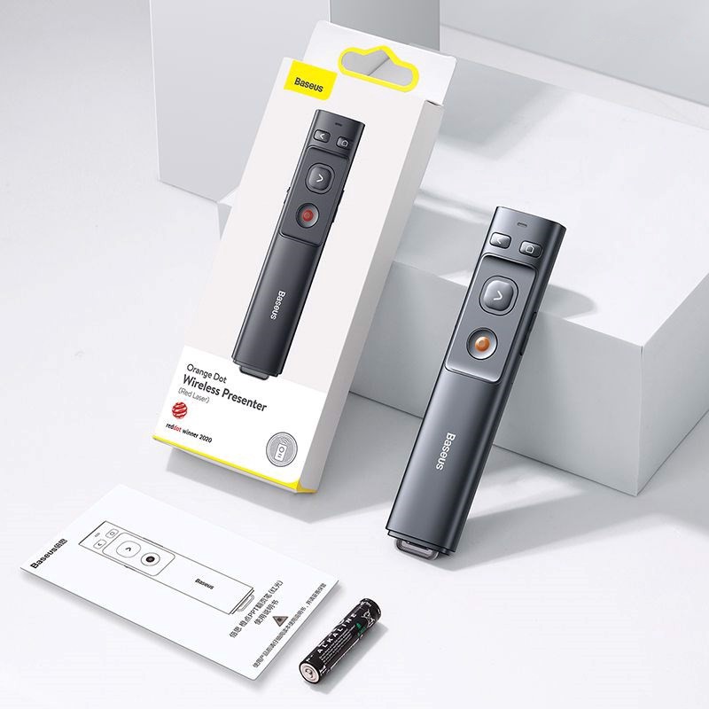 [Mã 44ELSALE2 giảm 7% đơn 300K] Bút trình chiếu Laser Baseus Orange Dot Wireless Presenter