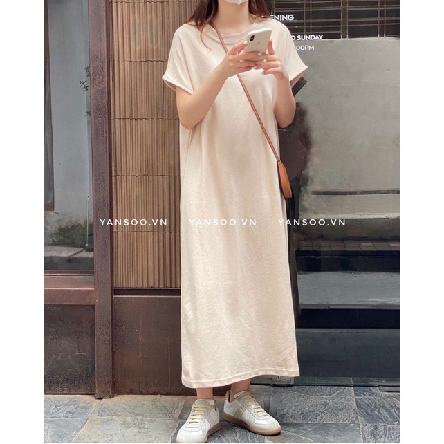 Váy xuông dáng dài coton hàng Quảng Châu ,váy vintage dáng dài YANSOO