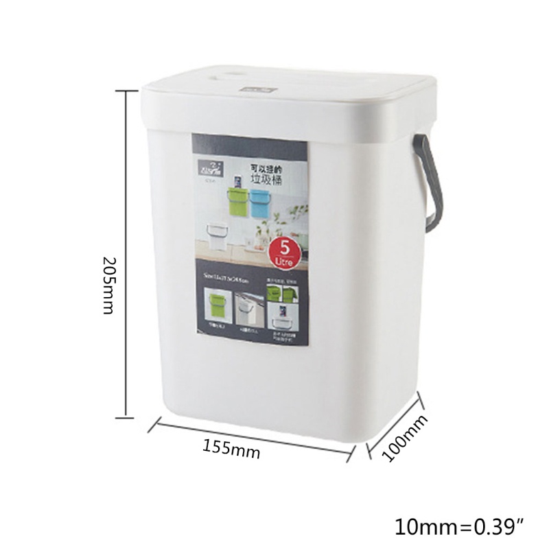 Thùng rác bằng nhựa gắn tường có nắp đậy tiện dụng cho nhà bếp / phòng ngủ / văn phòng