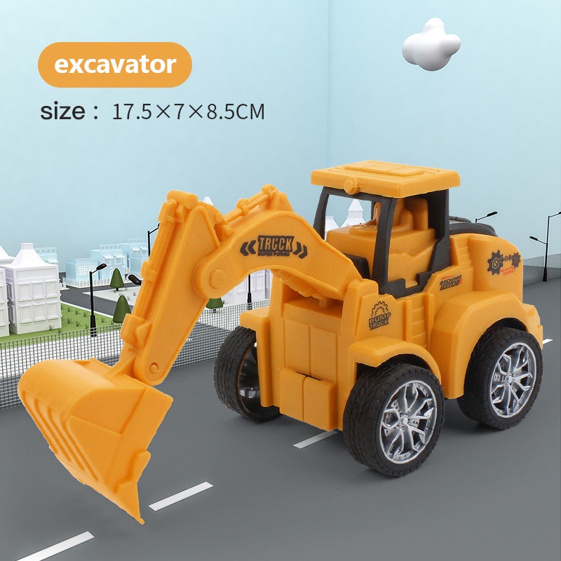 Children Engineering Vehicle Dumper Mixer Excavator Dumper Mixer Bulldozing Digging